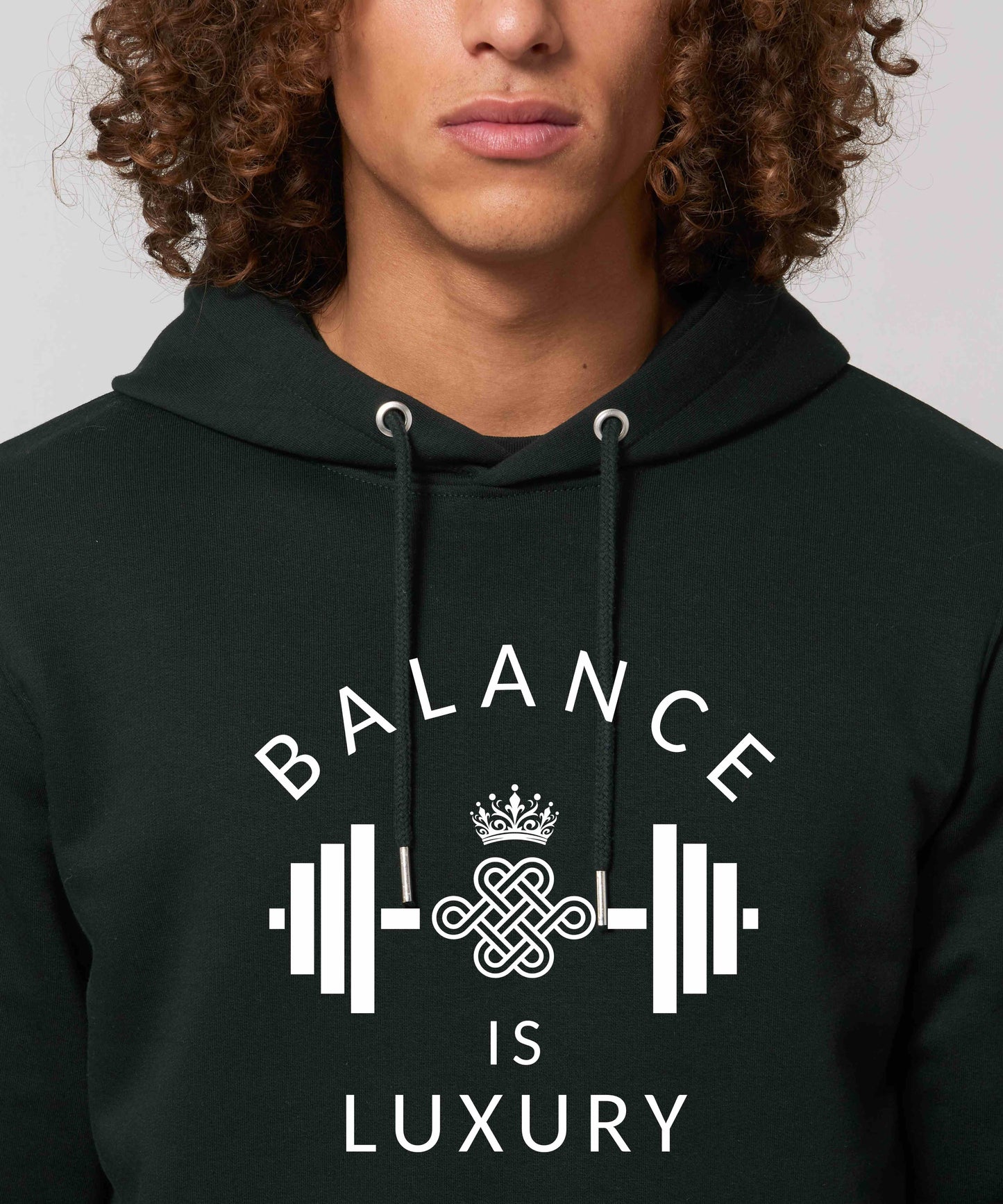 Unisex Hoodie "Balance is Luxury" in Schwarz