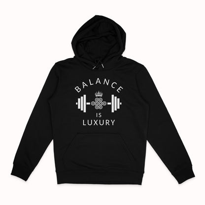 Unisex Hoodie "Balance is Luxury" in Schwarz