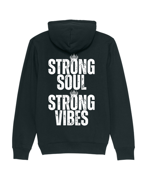 Unisex Hoodie "Strong Soul Strong Vibes" Schwarz
